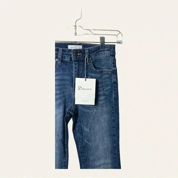 0564. New W/‎ TAGS SPECIAL A SHARK BITE FLARE DENIM JEANS SIZE 1 MWDIUM WASH - Picture 4 of 13